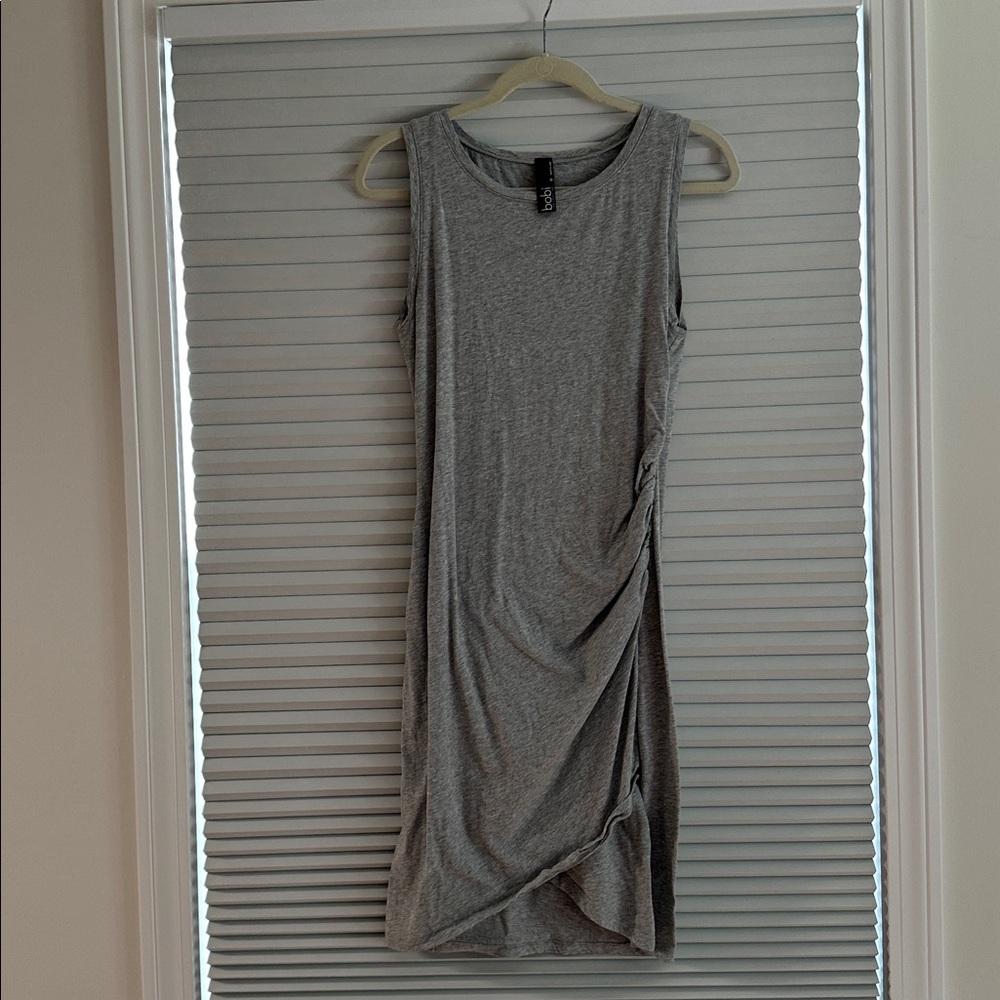 Gray Sleeveless Ruched Dress